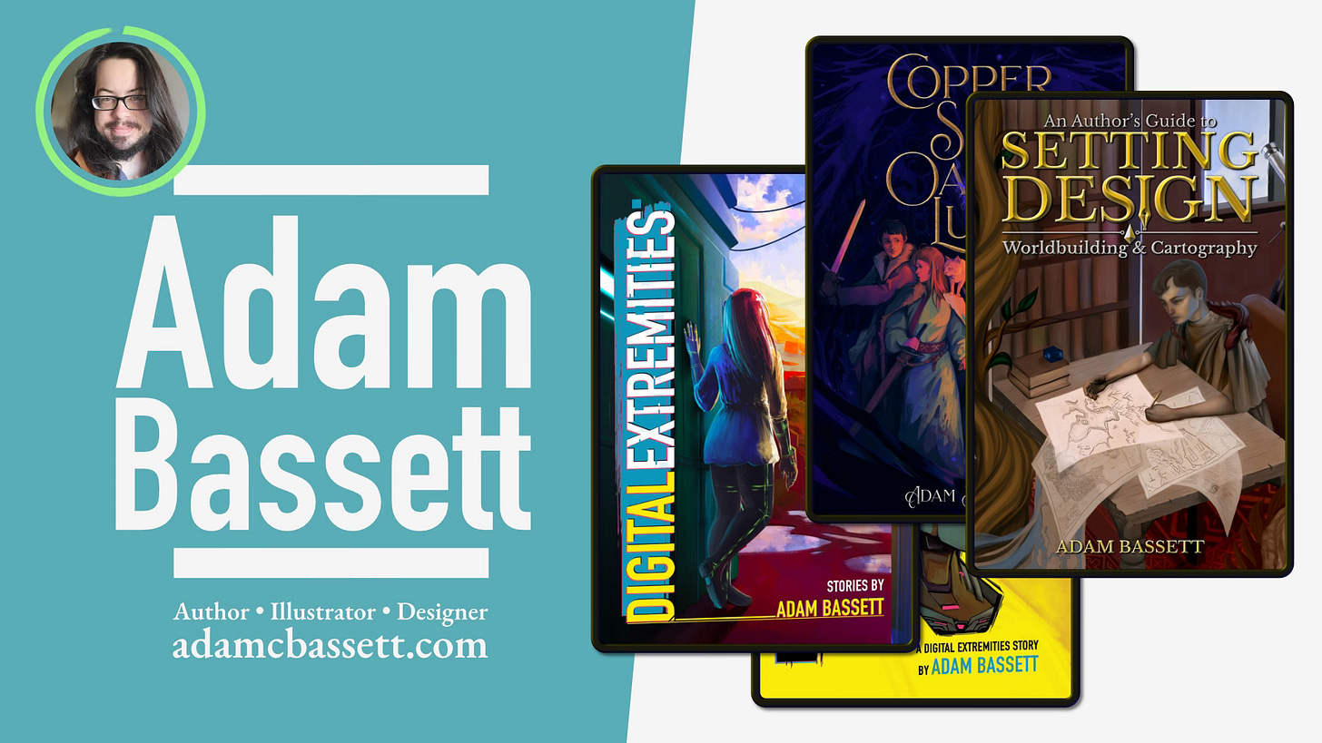 A banner image showing Adam's face and books.