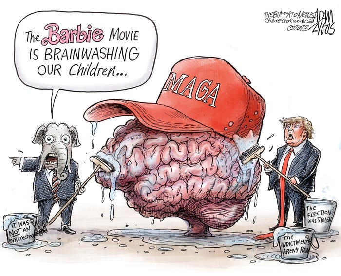 Cartoons roasting failed Barbie movie backlash