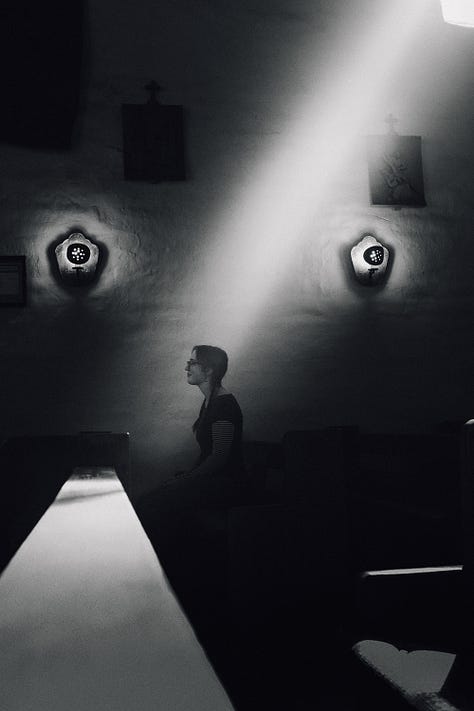 Images of light beams and dust in Santa Fe, New Mexico