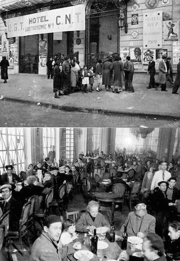 r/HistoryPorn - The Ritz in Barcelona, seized by anarchists and turned into a workers' canteen, 1936 [360 x 520]