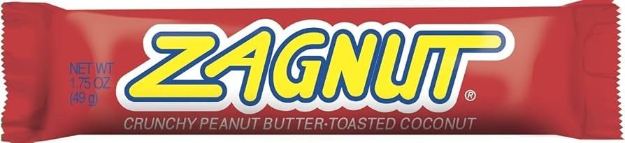 Amazon.com : Zagnut Bar, 1.75 oz, 18 count : Candy And Chocolate Single  Serve Bars : Grocery & Gourmet Food