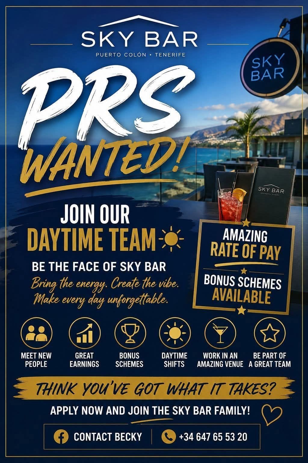 Daytime PR work in Tenerife