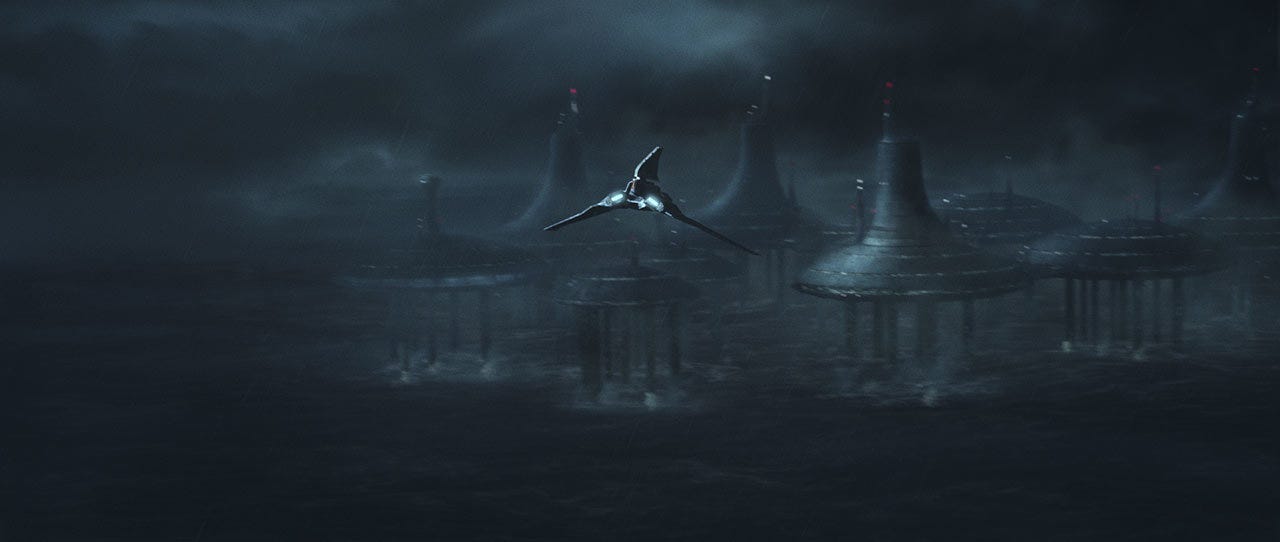 Tipoca City on Kamino in a storm
