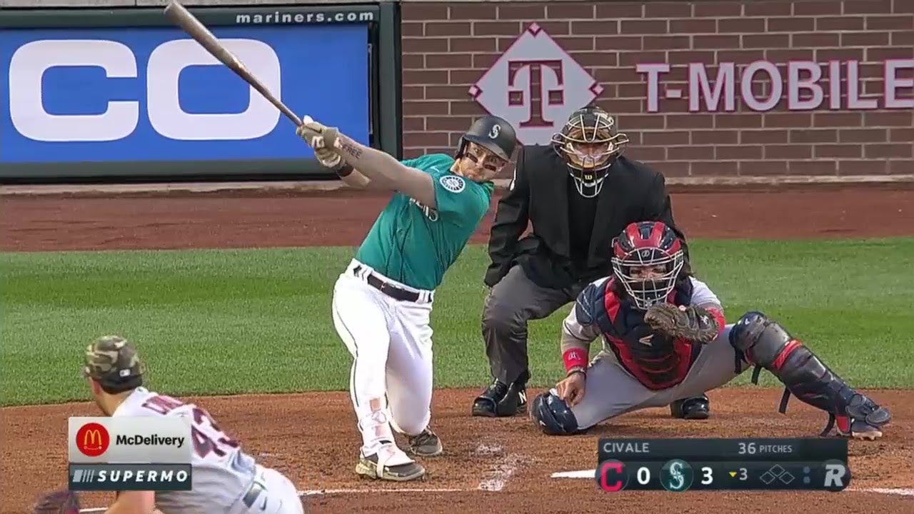 Jarred Kelenic Hits His First Career Major League Home Run | Mariners vs.  Indians (May 14, 2021) - YouTube
