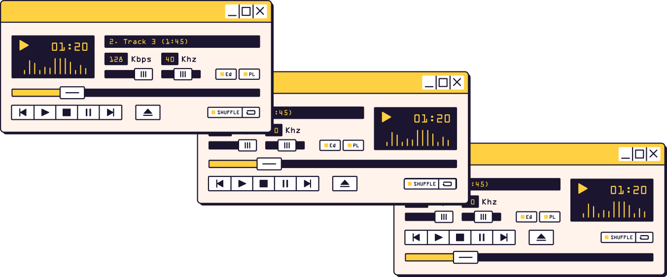 Three retro-style user interfaces displaying slight variations, accompanied by a question mark, representing the importance of properly screening ideas.