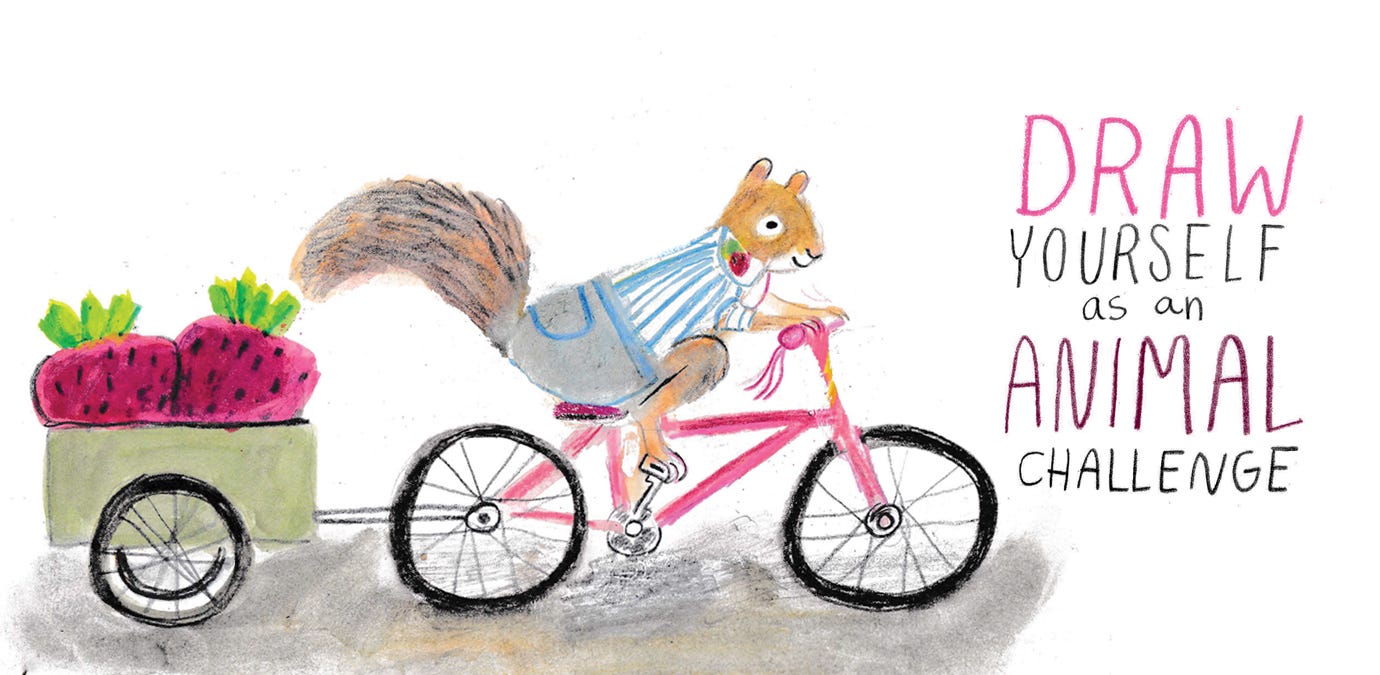 Draw yourself as an animal challenge squirrel on a bike Draw yourself as an animal challenge squirrel on a bike