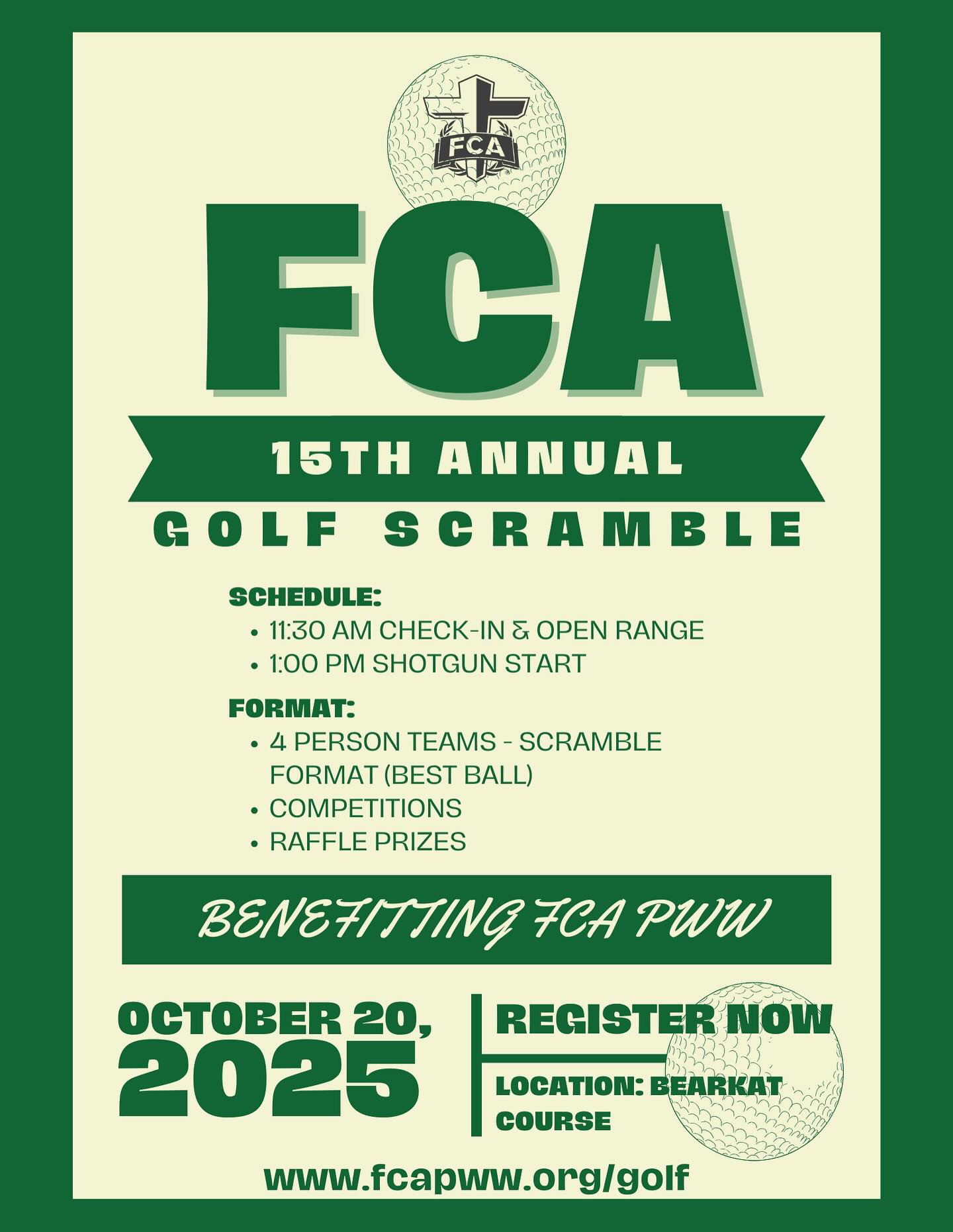 FCA 15th Annual Golf Scramble