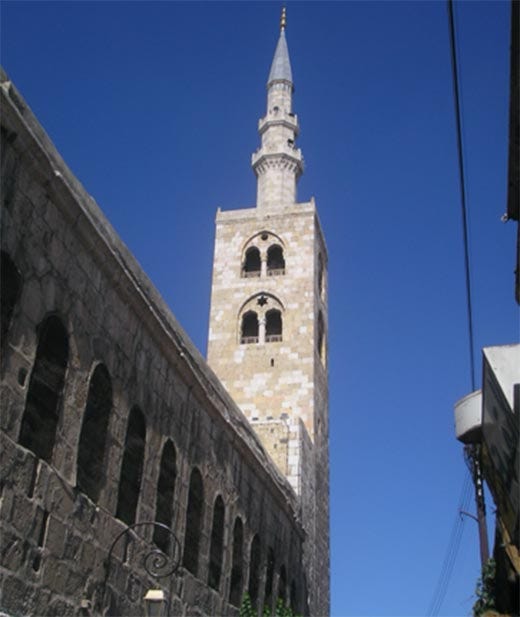Minaret of Isa is the tallest of the three minaret of the Great Mosque of Damascus. (Heretiq / CC BY-SA 3.0)