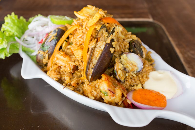 Arroz con Mariscos at Jasusi in Mancora, Peru