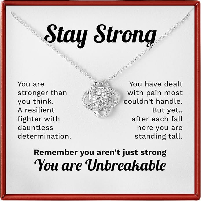 Jewelayer Stay Strong Necklace Gift, Encouragement Gifts For Women, Necklace Gift For Wife, Girlfriend, Daughter, Motivational Inspirational Necklace With Message