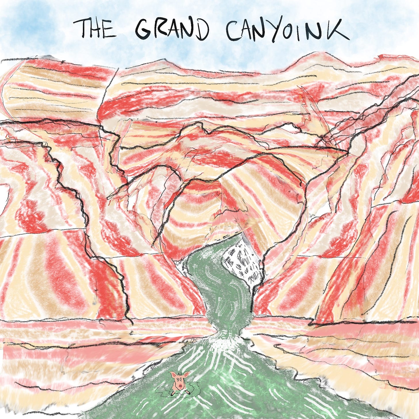The Grand Canyon made from bacon