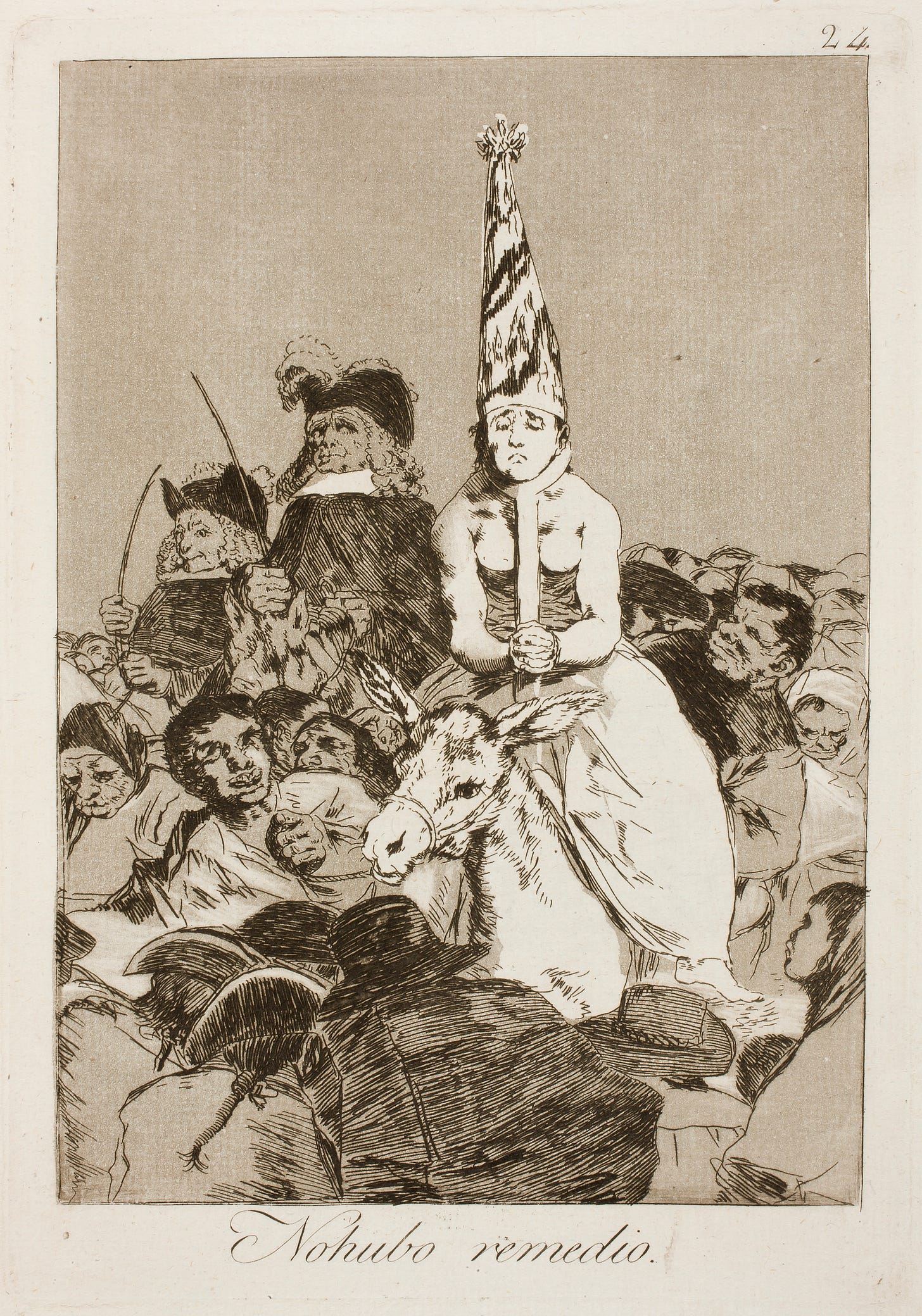 Goya etching of a woman condemned by the Inquisition Goya etching of a woman condemned by the Inquisition