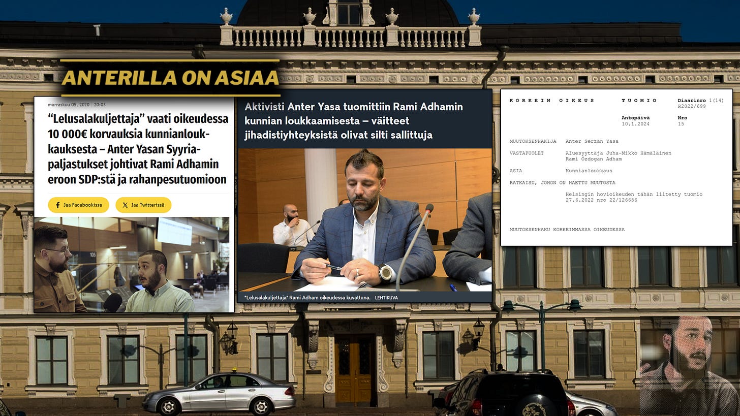 Vuosia kestänyt valtiovallan ja lehdistön ajojahti jihadistikytköksisen rikollisen puolesta minua vastaan on tullut päätökseen. Mihinkään rikokseen en syyllistynyt, mutta joudun silti maksamaan rikolliselle hänen rikosten ja kytkösten paljastamisesta.