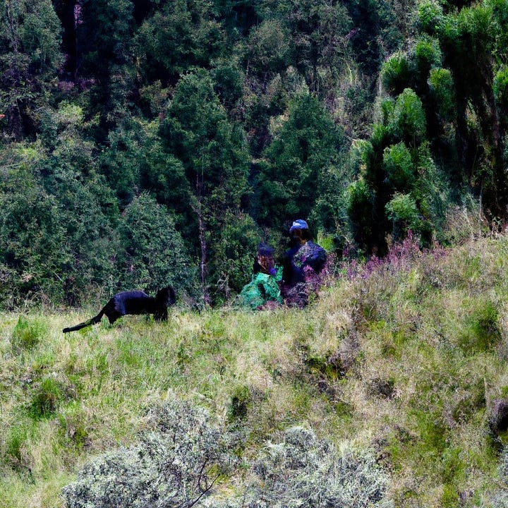 A black jaguar being caught and taken by the police in a helicopter