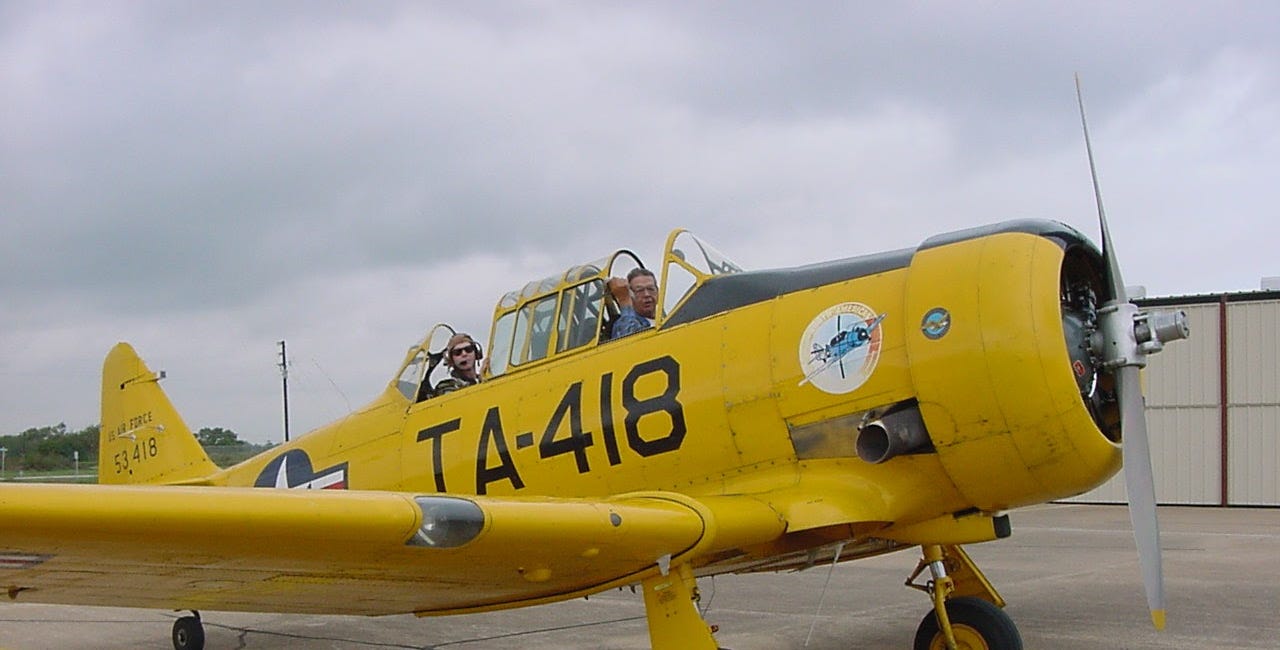 My magnificent Father in his flying machine