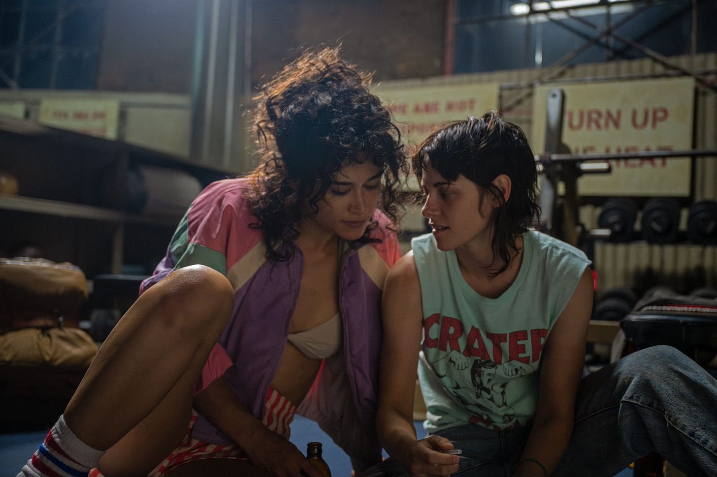 Katy O’Brian and Kristen Stewart in Love Lies Bleeding