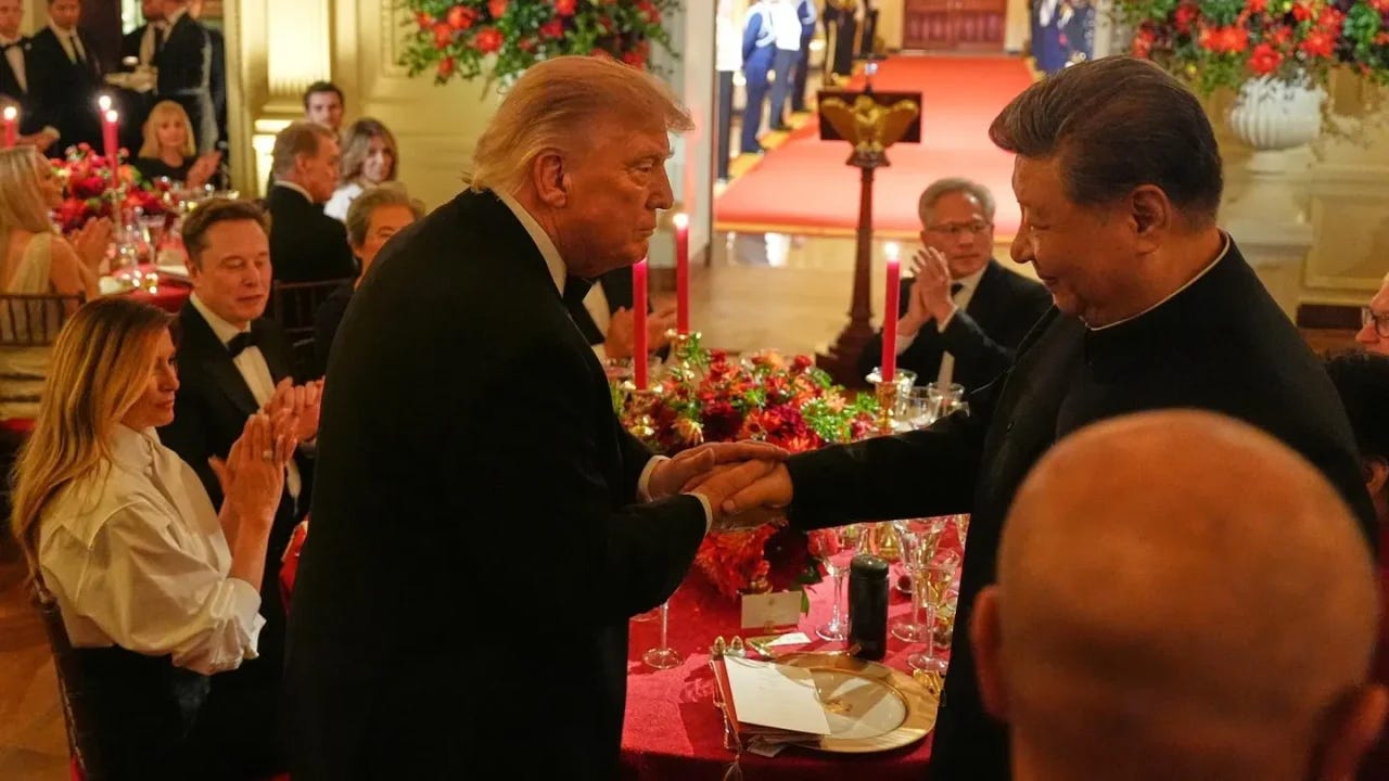 Los multimillonarios Musk y Jensen Huang, entre los que compartieron mesa  con Trump y Xi en