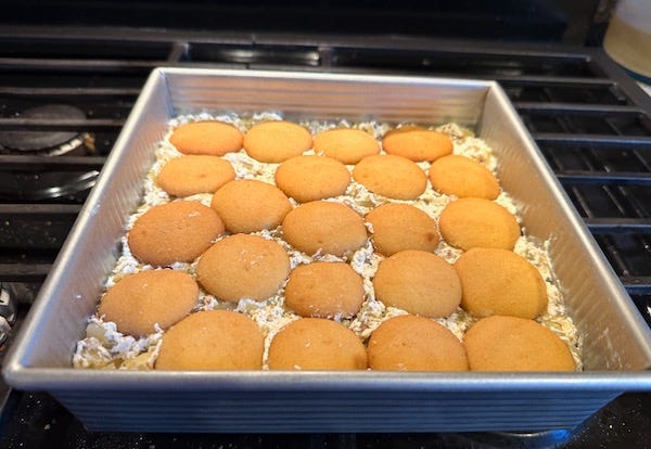 Pineapple Refrigerator Cake in pan