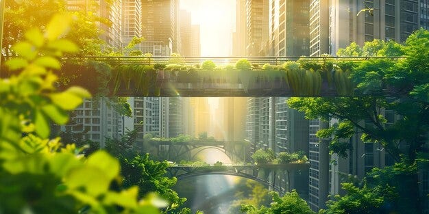 Reimagined sustainable utopia where nature and humanity flourish in harmony  Concept Sustainable Utopia NatureHumanity Harmony Environmental  Conservation Reimagined Society | Premium AI-generated image
