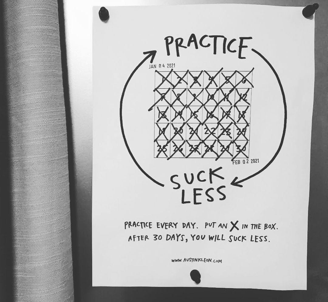 finished practice and suck less challenge