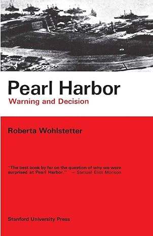 Book Cover "Pearl Harbor: Warning and Decision". The top is a picture of the destruction of pearl harbor. The bottom is red signifying caution or warning