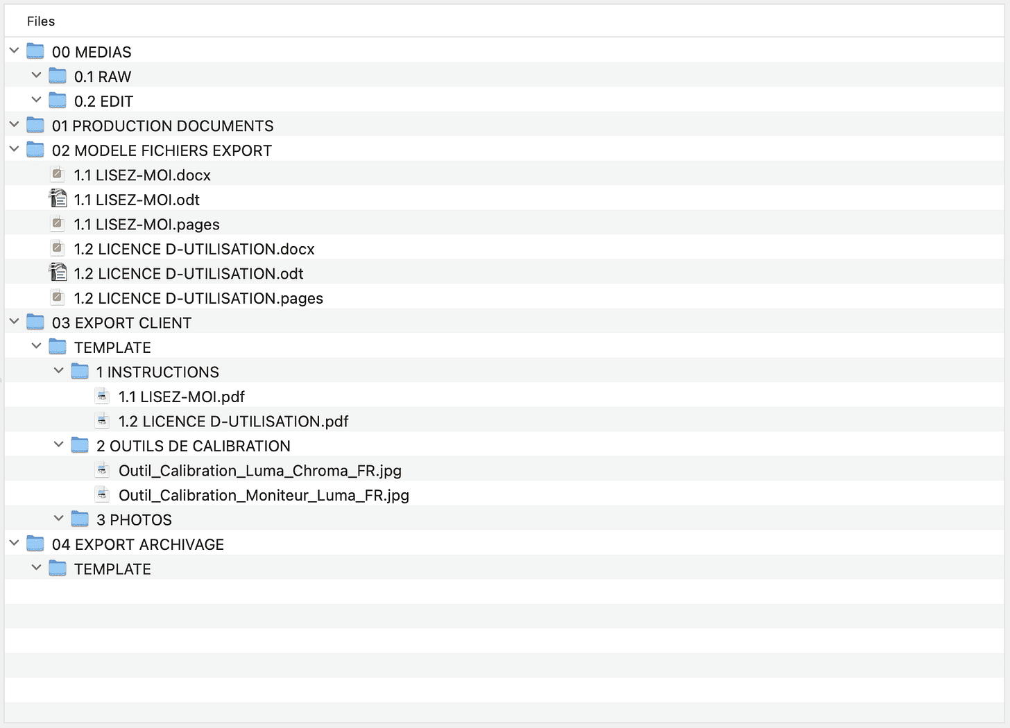 Différents formats de fichiers à modifier et adapté à la situation de chacun