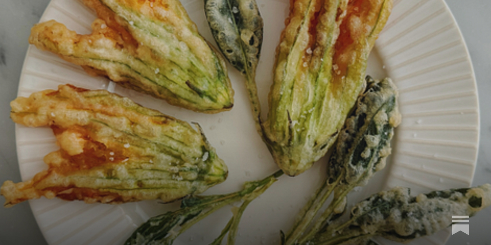 Fried Squash Blossoms and Sage Leaves