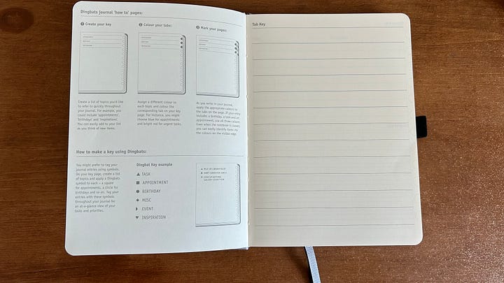 Pages pre-printed in the Dingbats A5+ Earth Collection Notebook.