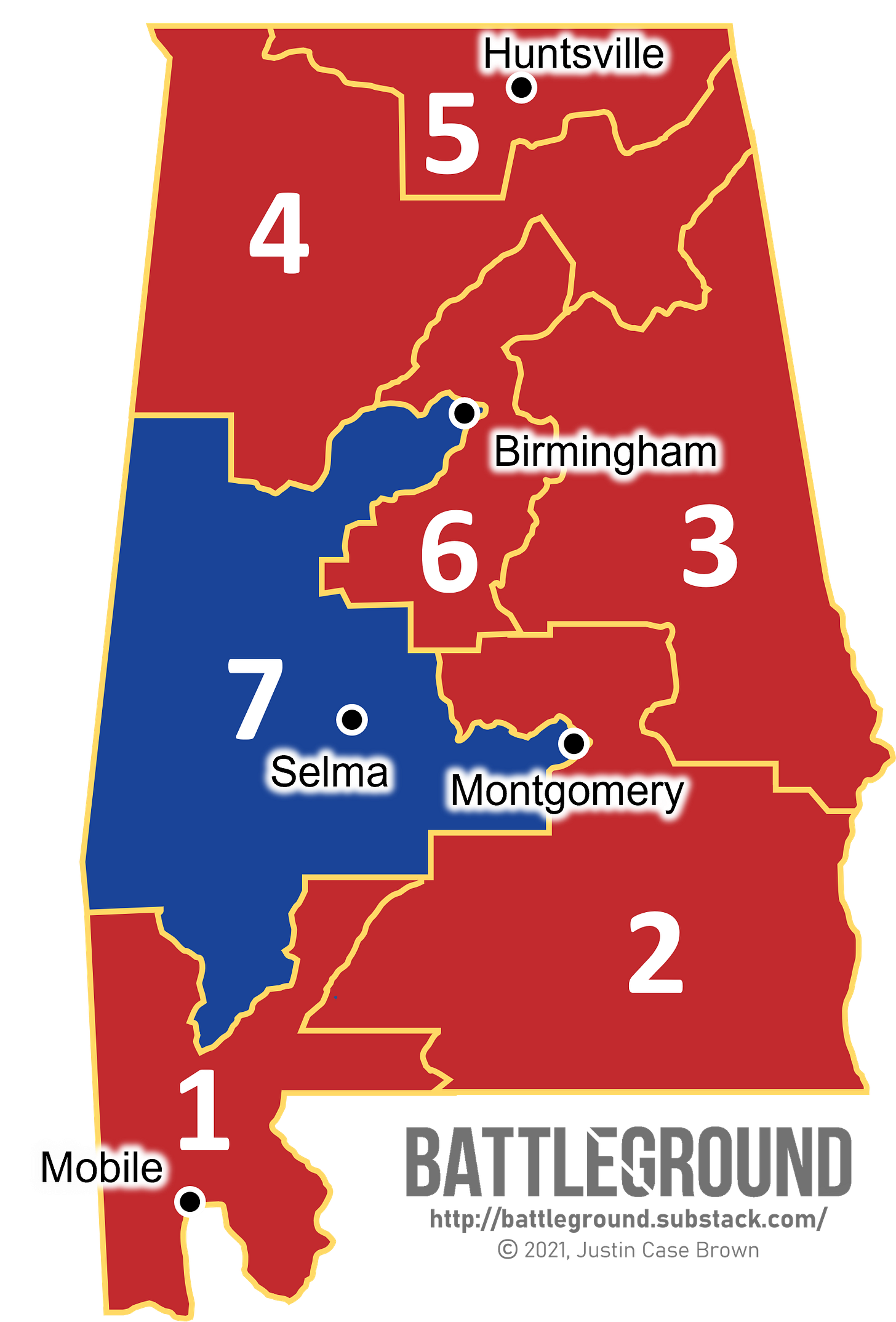 Alabama Gerrymandering MAp