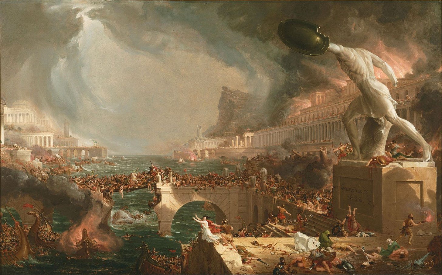 The Course of Empire: Destruction | oil painting by Thomas Cole ...