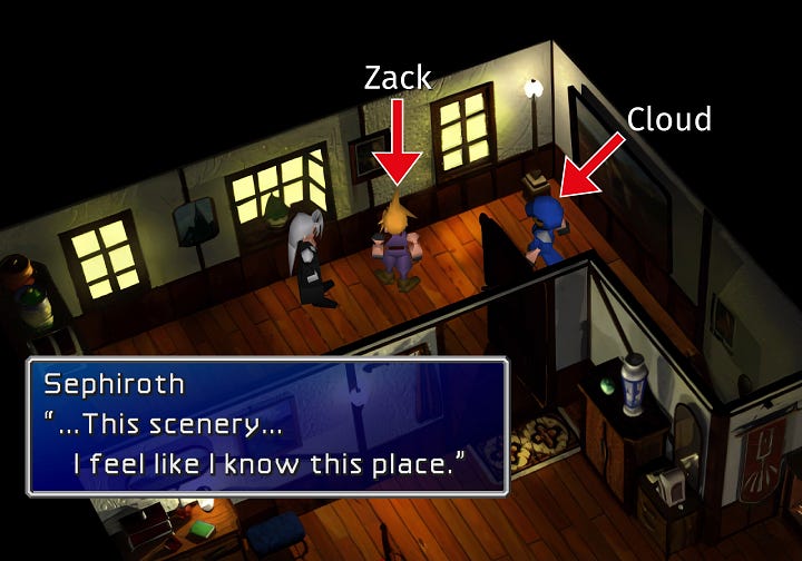 Sephiroth: "...This scenery... I feel like I know this place."