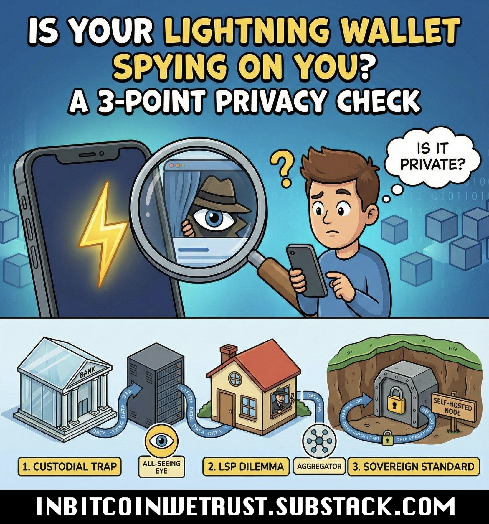 Is Your Bitcoin Lightning Wallet Spying on You? A 3-Point Privacy Check.