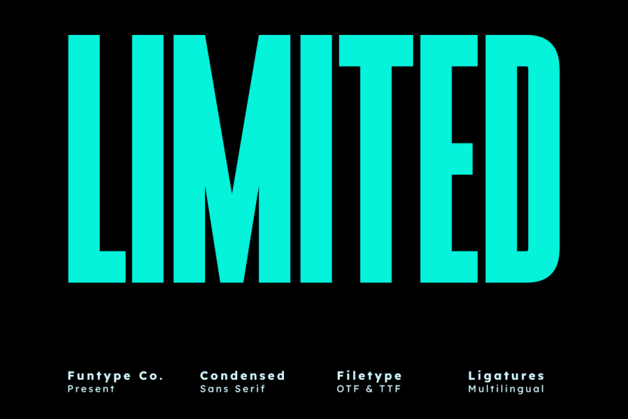 Limited Ultra-Condensed Sans Serif Font