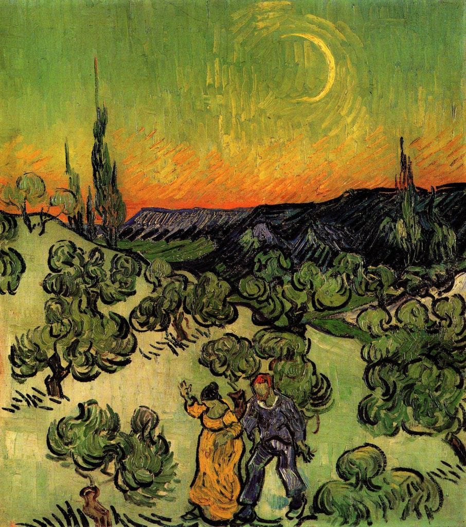 Couple Walking among Olive Trees" by Vincent Van Gogh | Daily Dose of Art Couple Walking among Olive Trees" by Vincent Van Gogh | Daily Dose of Art
