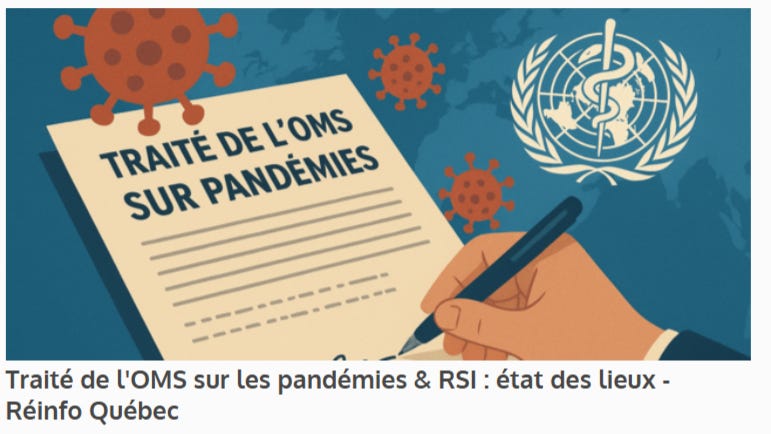 Le Traité sur les pandémies est une vraie plaie! État des lieux par Réinfo Québec