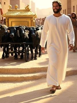 A person walking in front of a chariot with cows

AI-generated content may be incorrect.