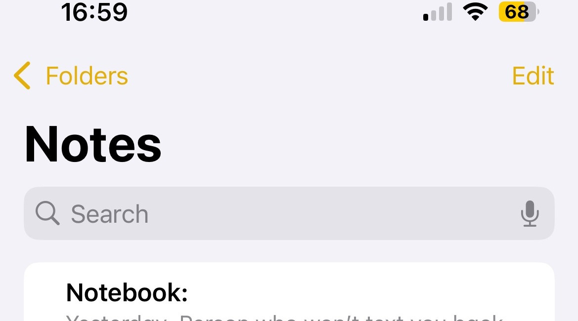 Emptying my notes app