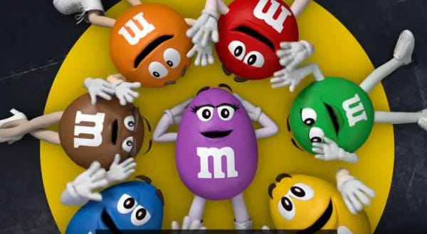 New purple M&Ms 'spokescandy' (video screenshot)