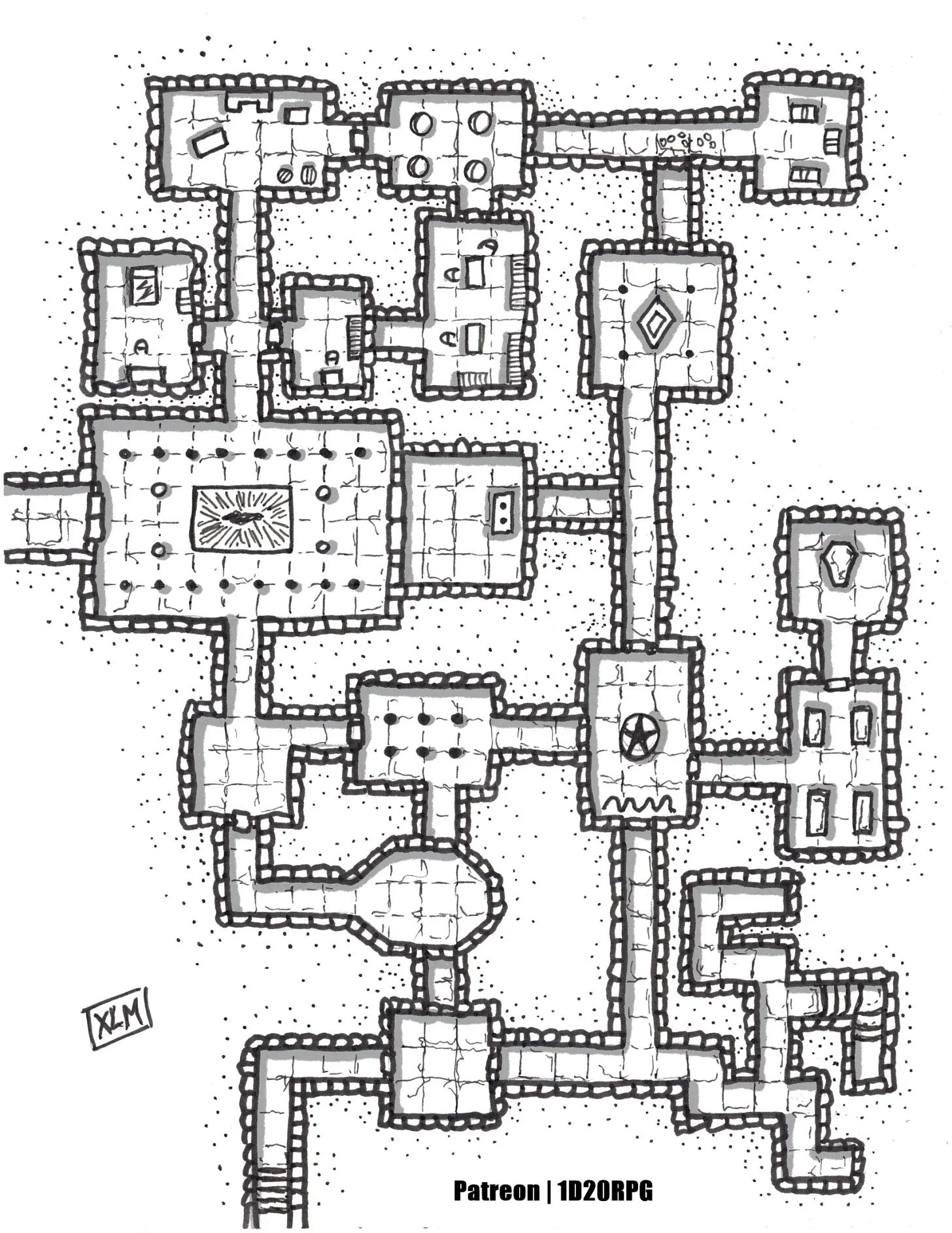 patreon creator of OSR maps of dungeons and caves 