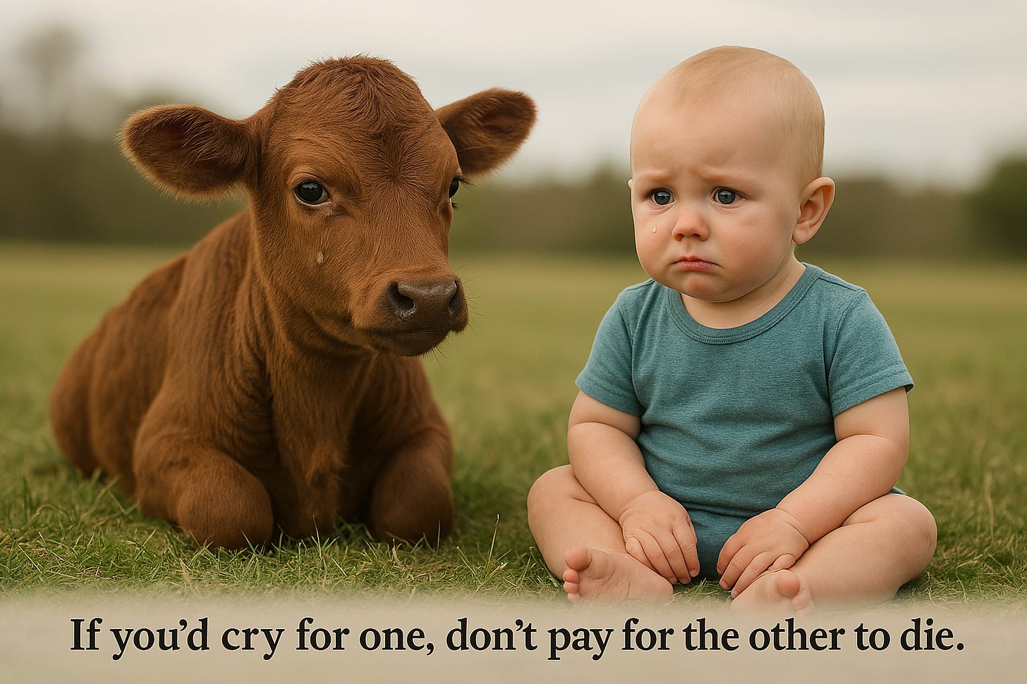 This calf was taken from his mother so humans could drink her milk. If that sounds wrong to you, it’s because it is. Choose compassion. Choose dairy-free. This calf was taken from his mother so humans could drink her milk. If that sounds wrong to you, it’s because it is. Choose compassion. Choose dairy-free.