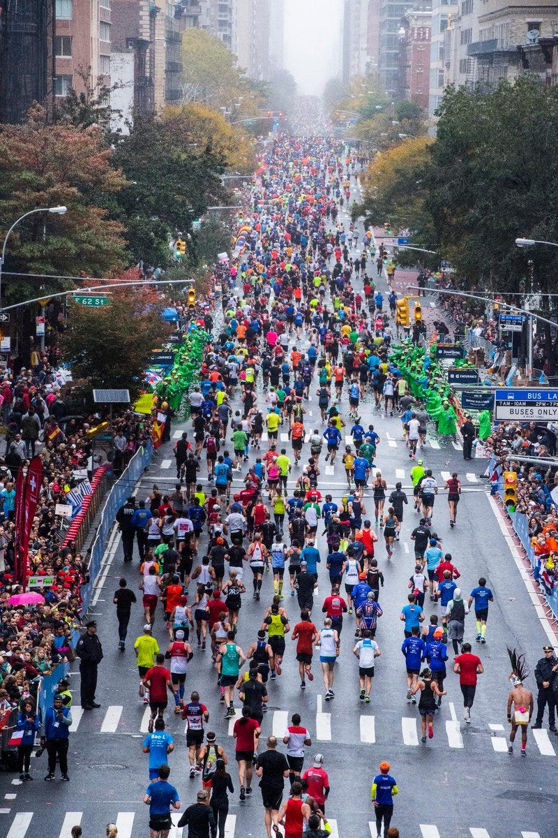 tbt to running up First Avenue and seeing all the volunteers on 62nd street  right off the Ed Koch Queensboro Bridge, one of the many highlights of the  #TCSNYCMarathon.