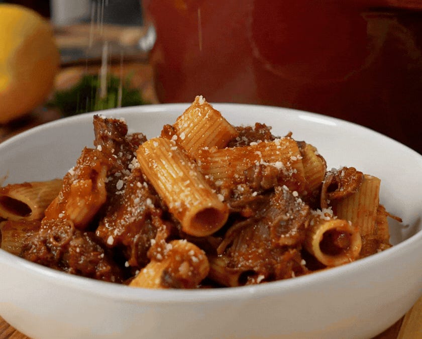 Braised Beef Ragù Rigatoni - by Chef Taelor
