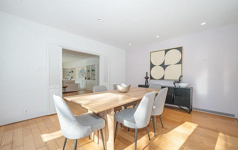 Dining room, kitchen, casual dining room, family room and rear patio