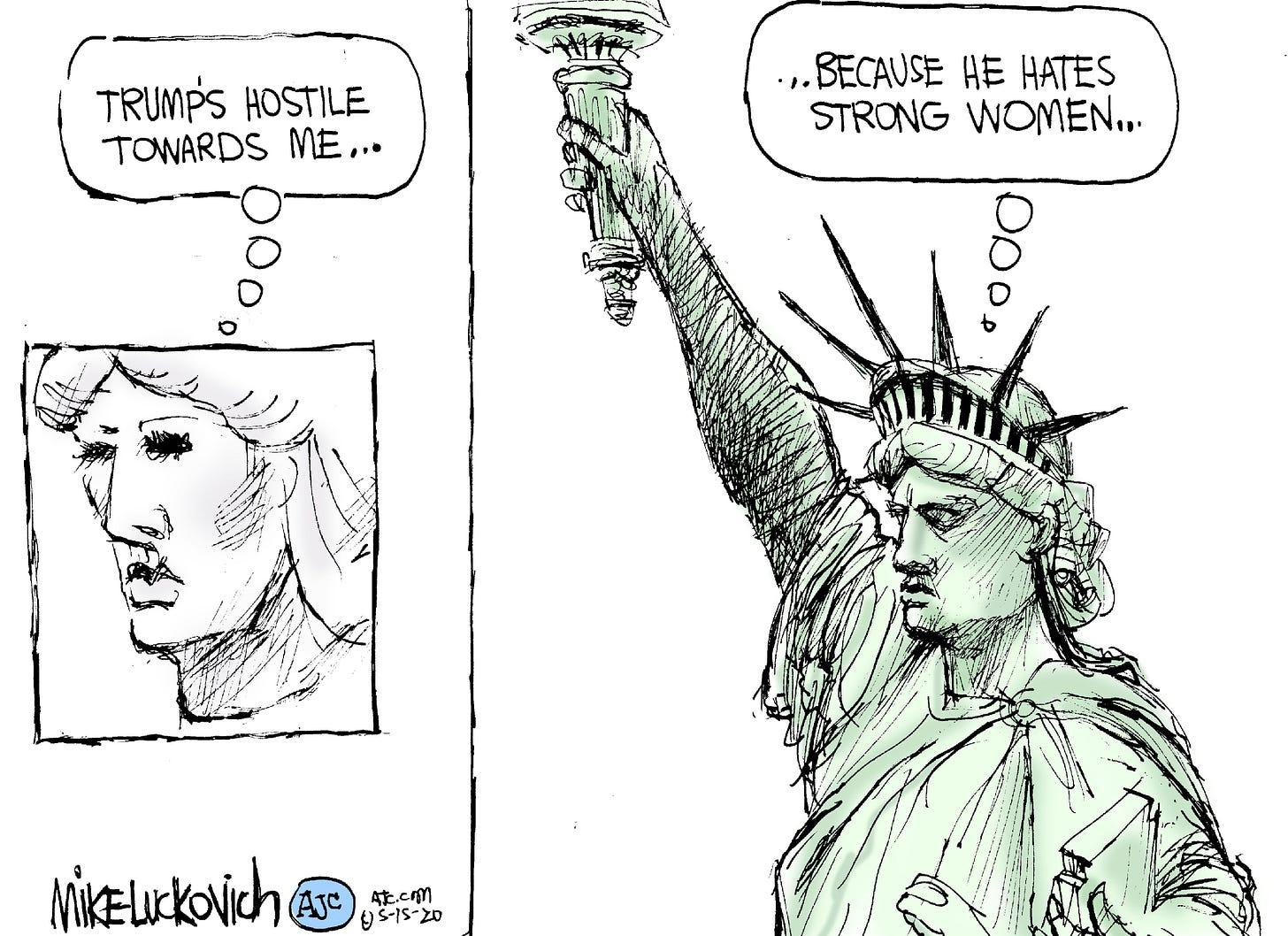 Political Cartoon U.S. statue of liberty trump women | The Week