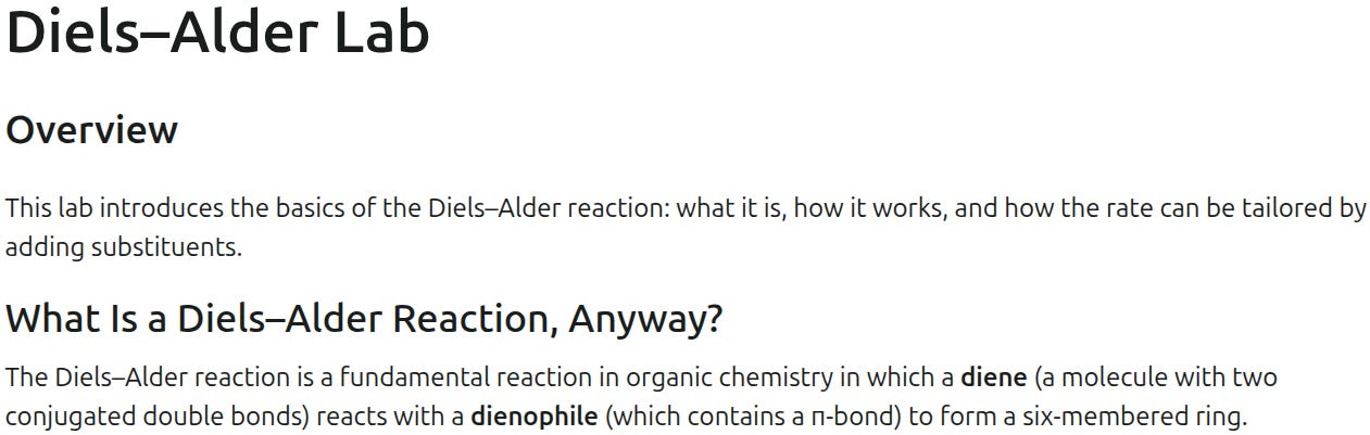 Diels–Alder Lab