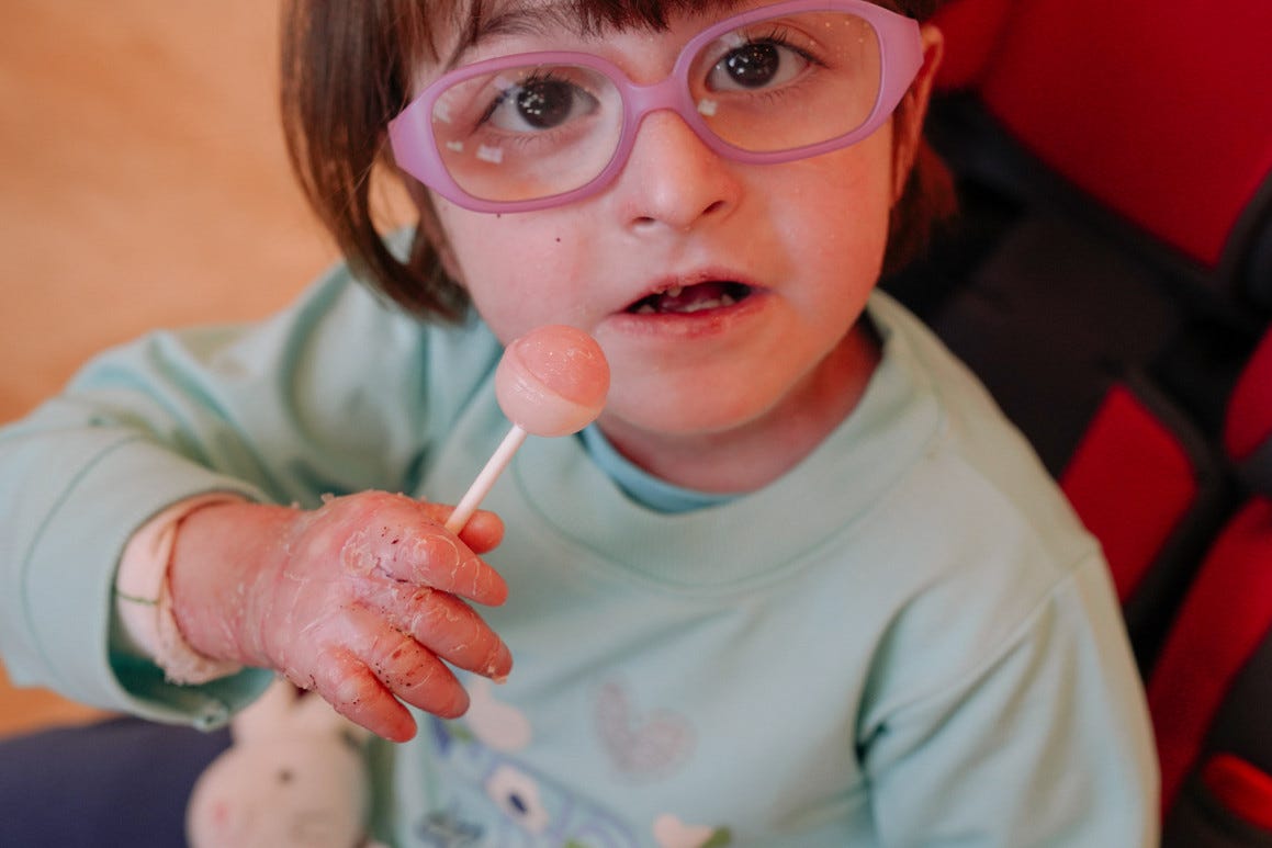  Ifat Nasiri wants another lollipop to take back to her sister Surwat. August 27 at Sidra Medicine in Doha, Qatar.