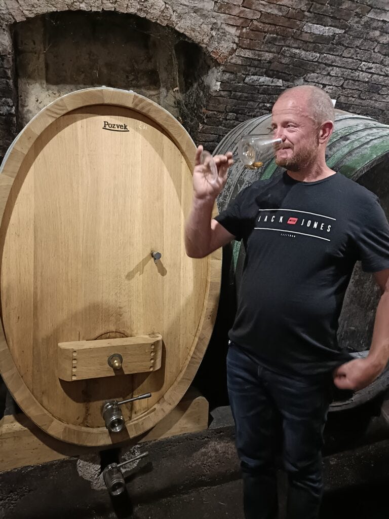 Srečko Šumenjak in the cellar