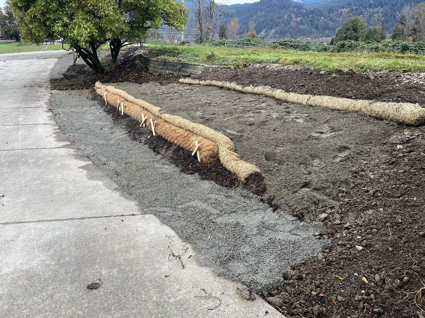 sand garden midway virens studio coir and straw logs