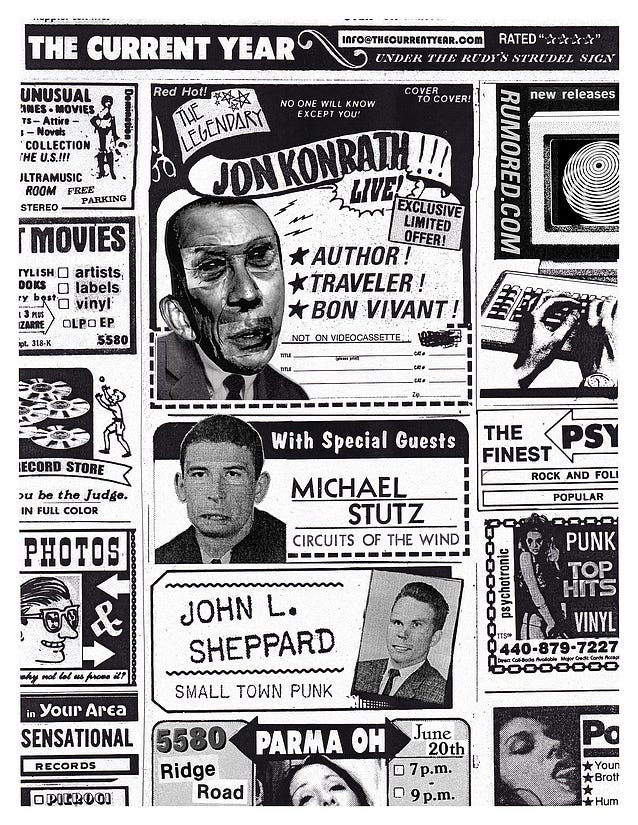 Jon Konrath Live at The Current Year, June 2025, art by Casey Babb