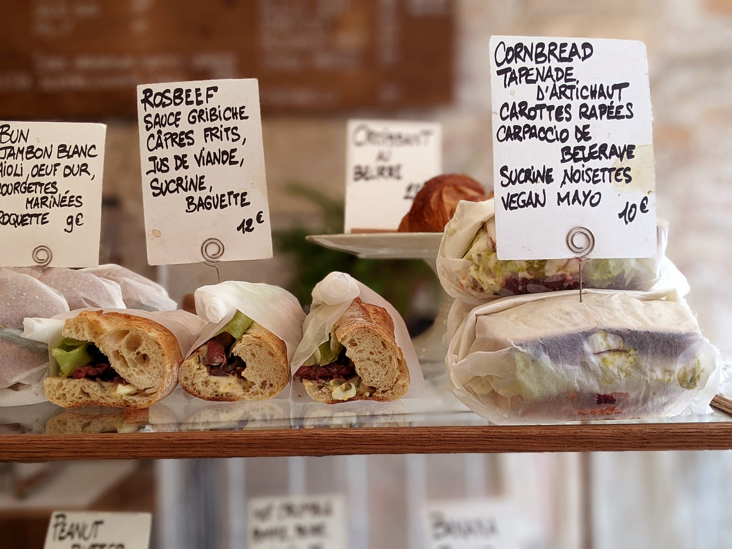 Chanceux’s sandwich selection Paris, France